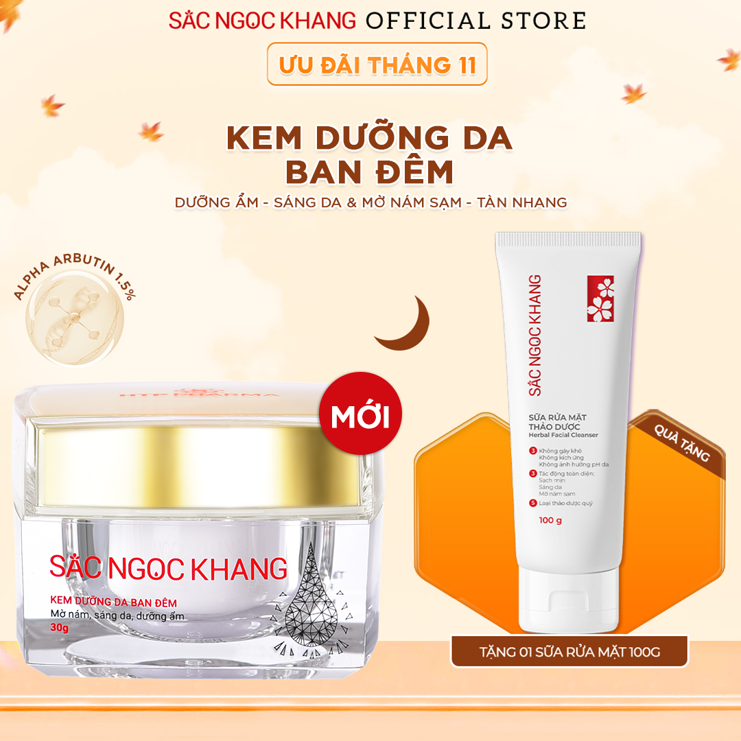 Kem dưỡng ban đêm Sắc Ngọc Khang dưỡng sáng và mờ thâm nám 30g