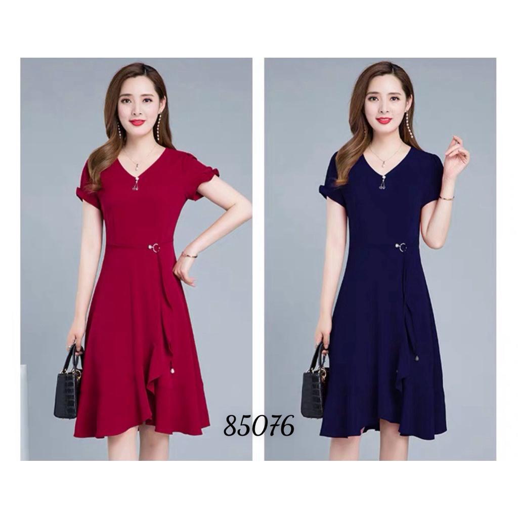 Đầm voan xếp tà dài sang trọng quý phái