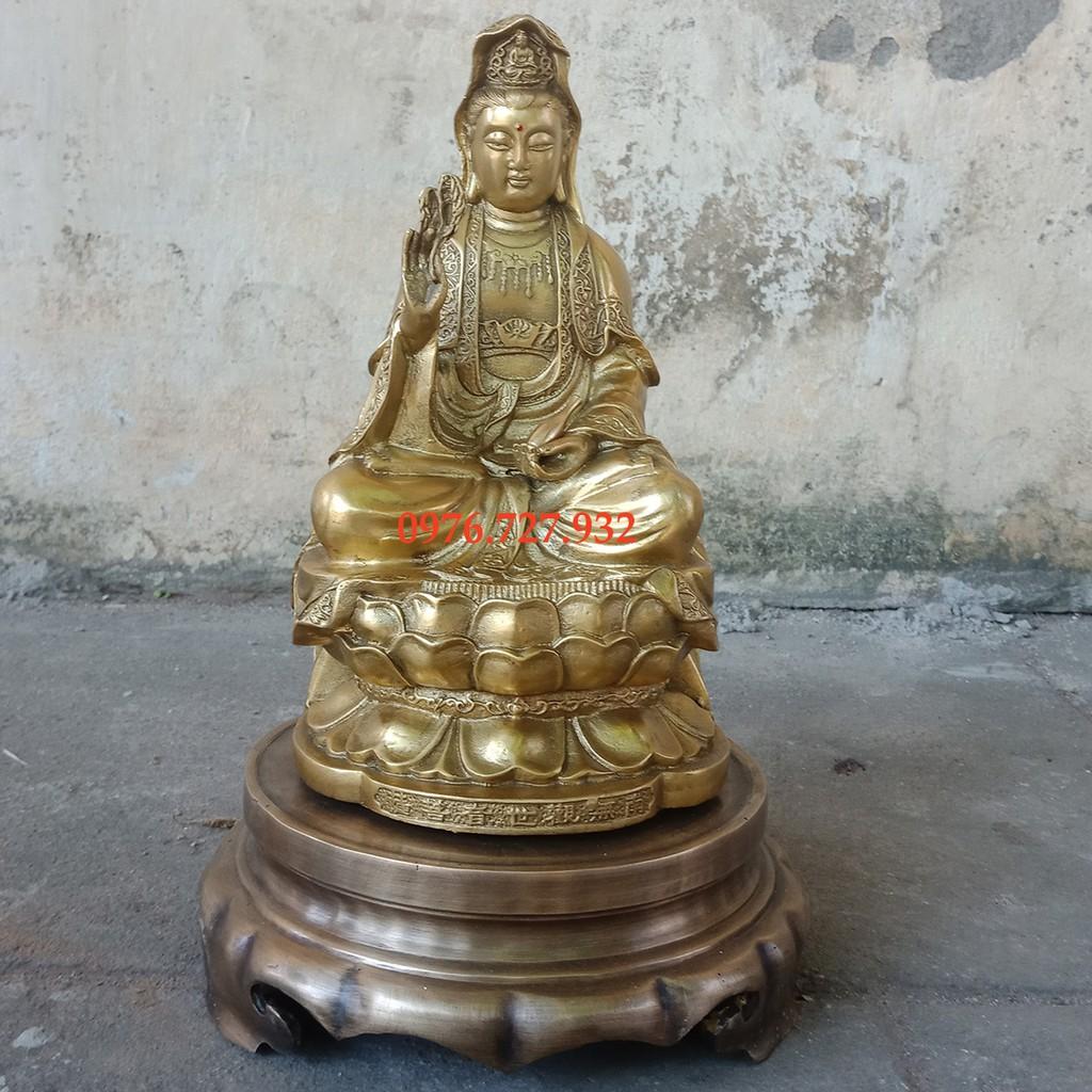 Tượng Phật Quan Âm Bồ Tát ngồi đài sen cao 25cm, bán tượng quan âm