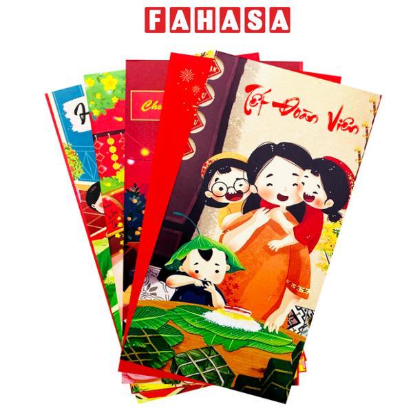 Bộ 5 Bao Lì Xì Tết Sum Vầy - Bính Ngọ 2026 - 9 x 18 cm - Fahasa