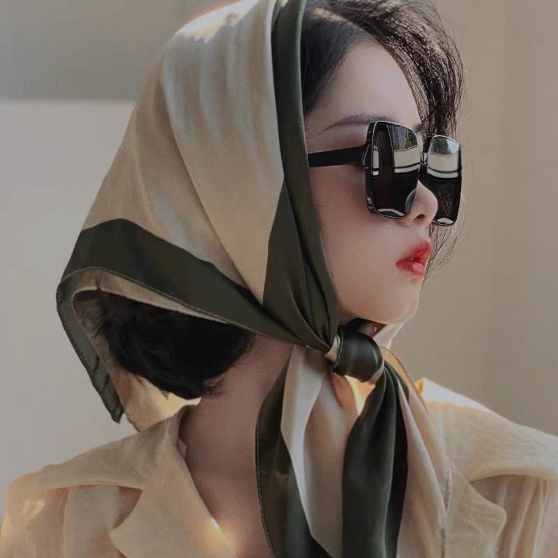 Khăn turban lụa vuông cao cấp choàng cổ size 70x70cm thanh lịch đa năng dùng làm áo yếm nhiều mẫu
