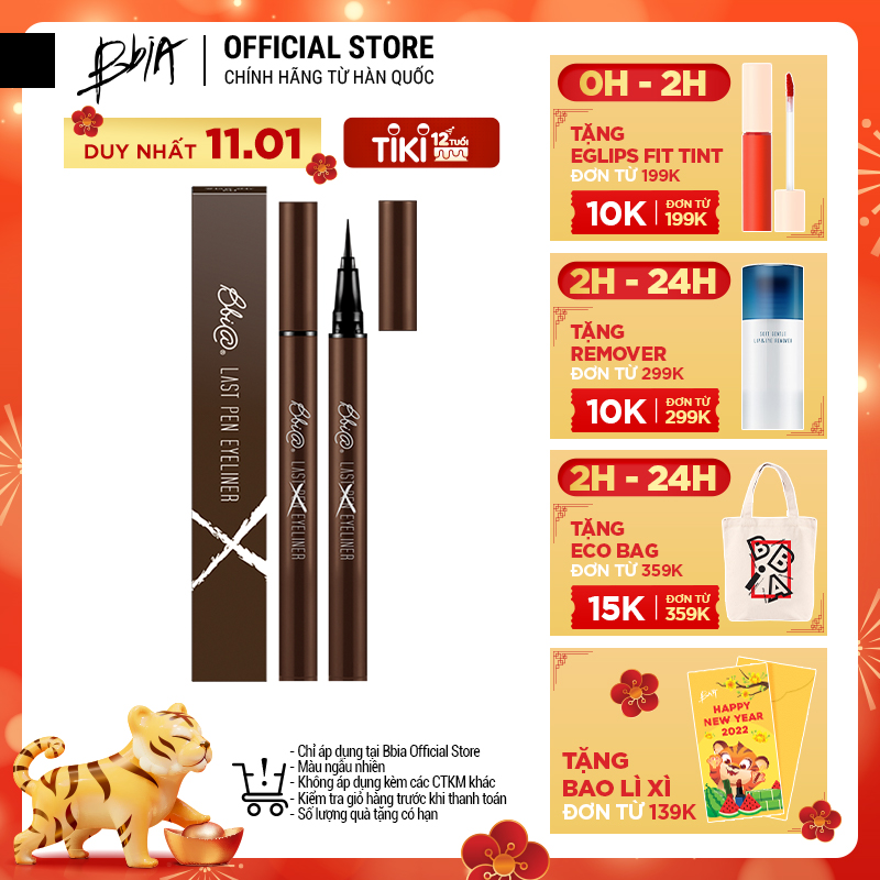 Kẻ mắt nước Bbia Last Pen Eyeliner 0.6g (5 màu)