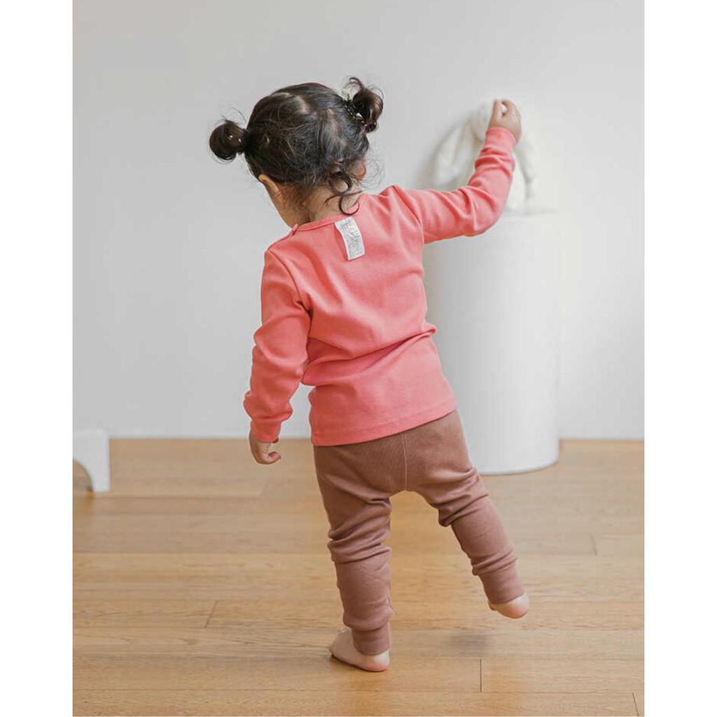 ĐỒ BỘ DÀI TAY CAO CẤP TRẺ EM CỦA HÃNG CORDI-I NỘI ĐỊA HÀN, CHẤT THUN COTTON ORGANIC, MẪU THỎ CAM