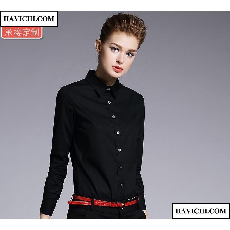 Áo sơ mi nữ đen  - Sơ mi nữ đen công sở sang trọng thoáng mát, không nhăn, dễ ủi.