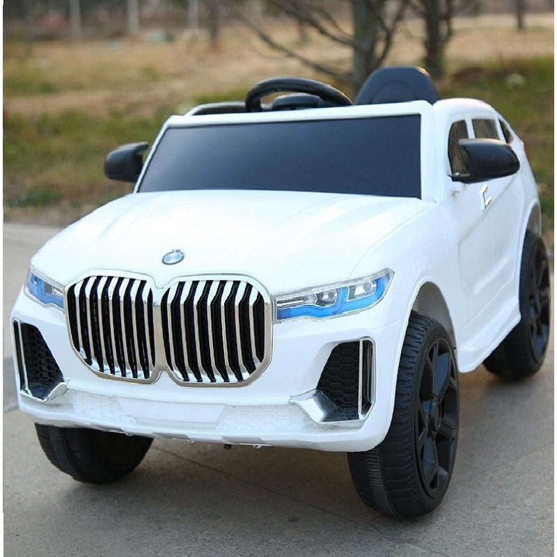Ô tô xe điện đồ chơi BMW BJQ-X7 2 động cơ cho bé đạp ga vận động (Đỏ-Trắng-Cam)