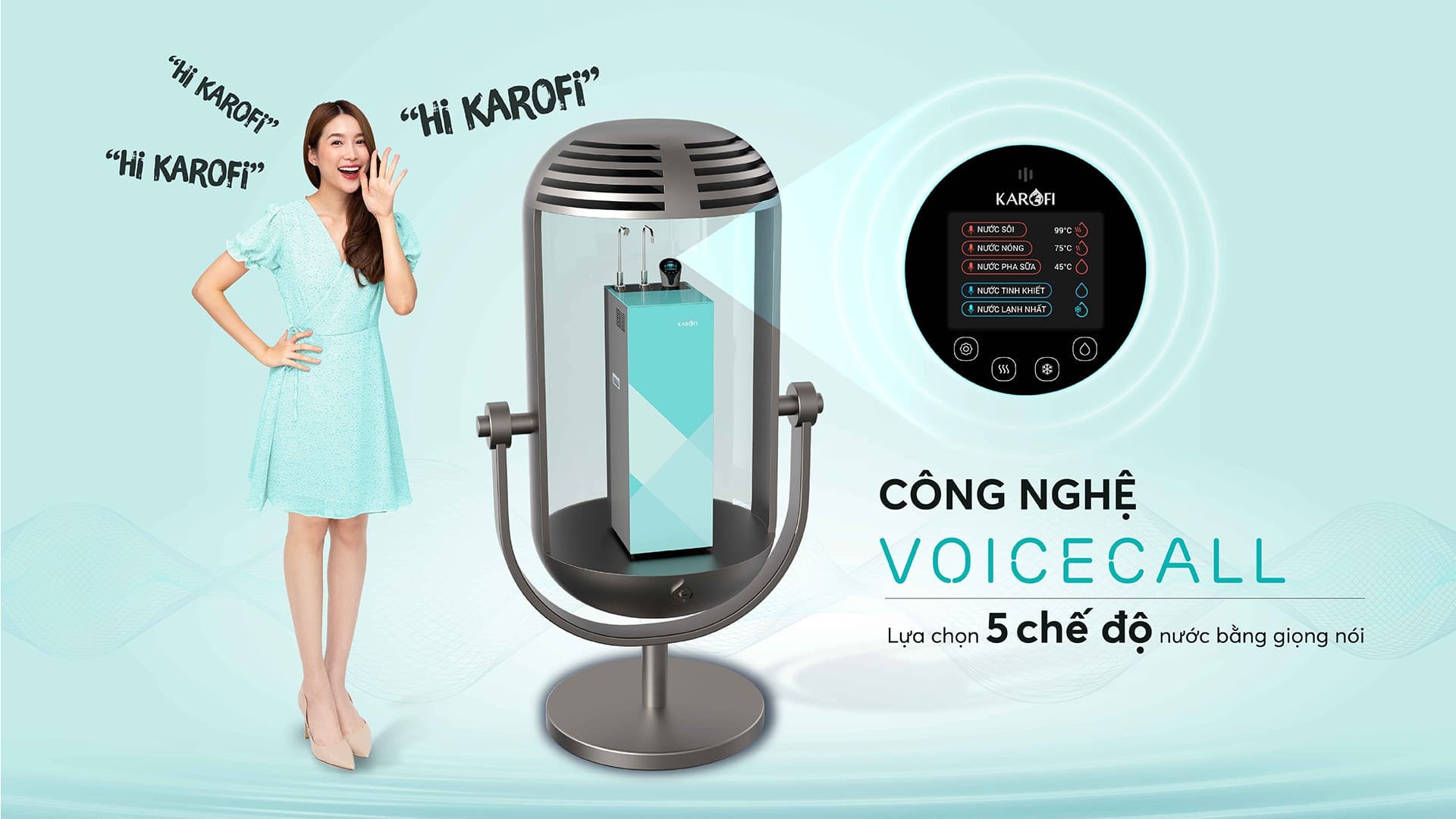 Máy lọc nước nóng lạnh Karofi KAD-N91 10 lõi Smax hàng chính hãng