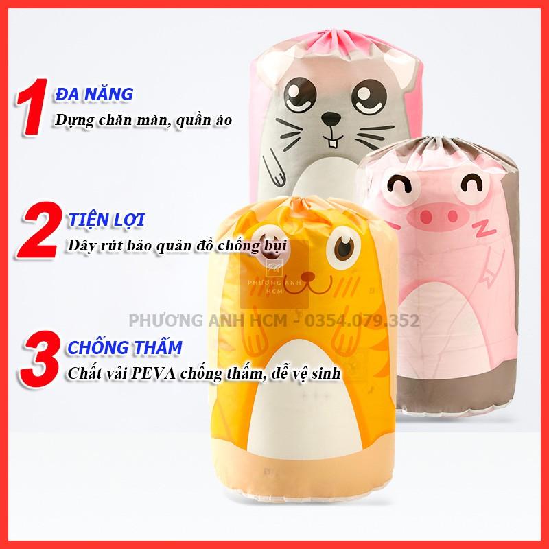 Túi Đựng Chăn Màn, Mền Gối, Quần Áo Có Dây Rút - Chống Thấm Nước / Túi Đựng Đồ Đa Năng Hình Thú