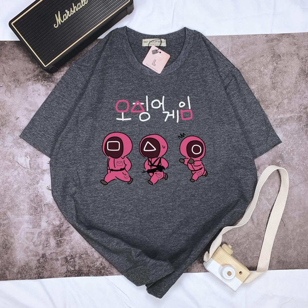 Áo thun SQUID GAME tay ngắn Be Yourself unisex size M L XL - CHIBI CHỮ HÀN TRÒ CHƠI CON MỰC