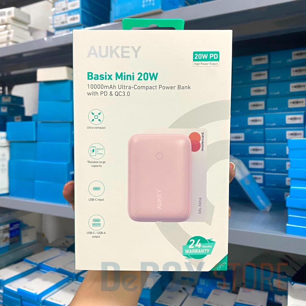 Pin Sạc Dự Phòng AUKEY Basix Mini PB-N83S (Màu Hồng)10.000mAh Sạc Nhanh PD 20W và Quick Charge 3.0 18W - Hàng Chính Hãng