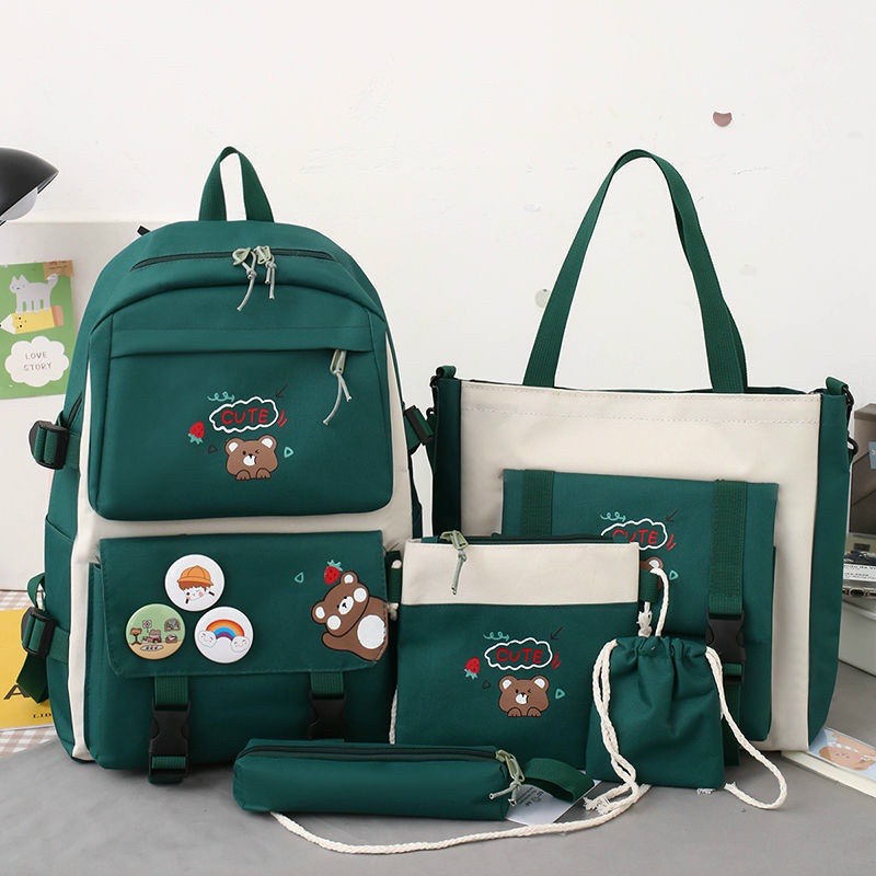 Balo combo 4 món đi học sinh sinh viên laptop balo ulzzang balo combo set 4 món