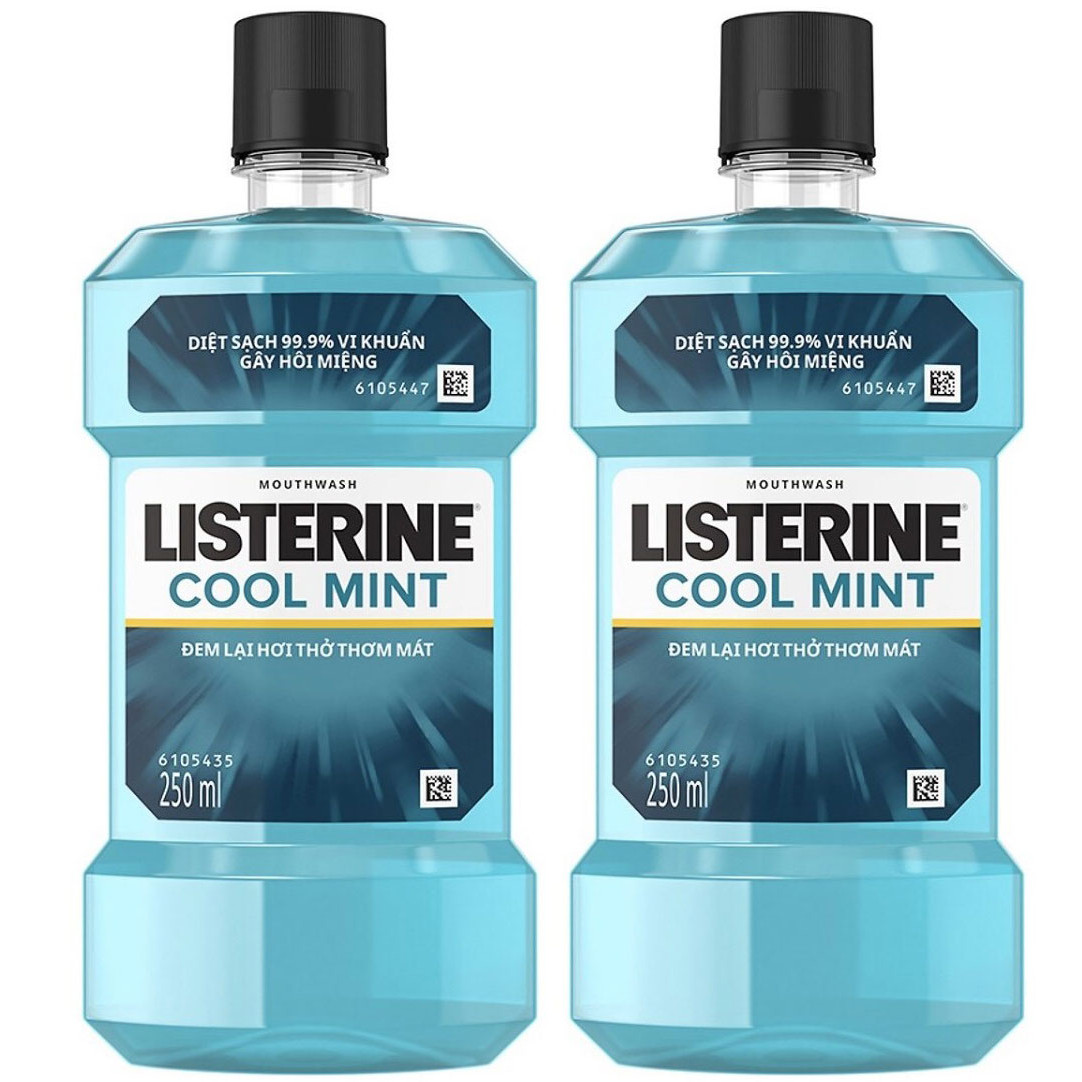 Bộ Đôi Nước Súc Miệng Hương Bạc Hà Listerine Cool Mint (250ml/Chai) - 8850007822127