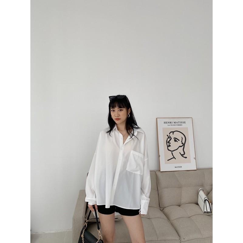 Sơ mi dáng rộng đuôi tôm