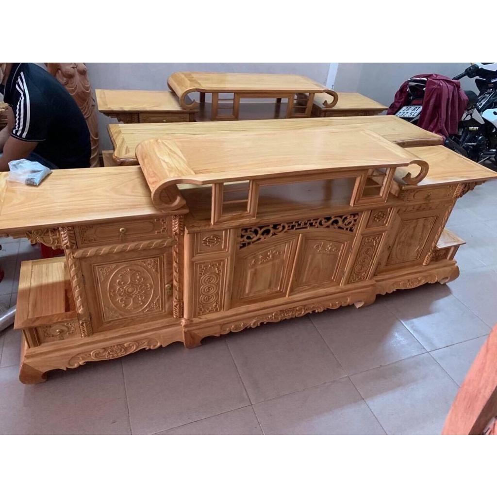 Kệ ti vi phòng khách gỗ sồi Nga bền đẹp hiện đại giá tại xưởng phù hợp mọi gia đình Việt