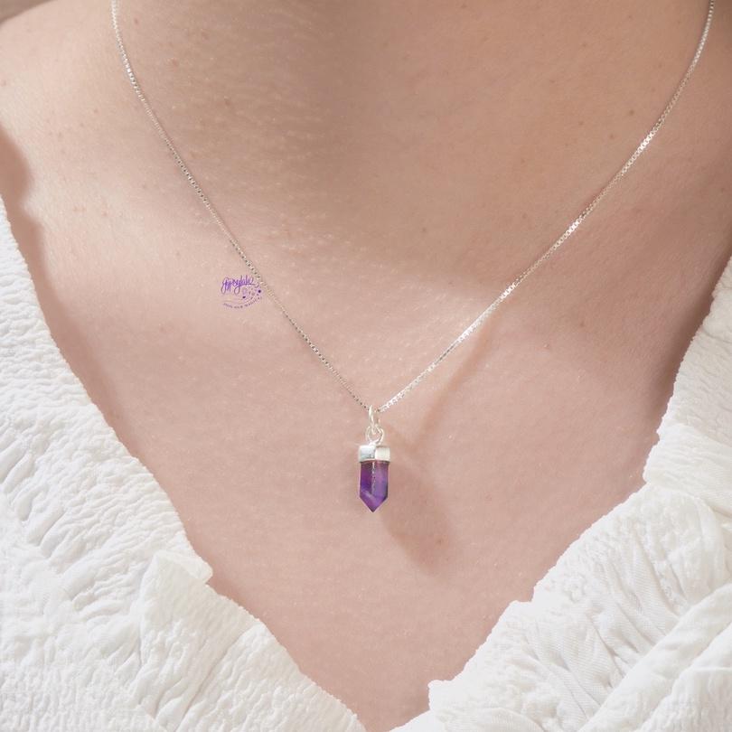 Mặt Dây Chuyền Đá Thiên Nhiên Bạc 925 Wanderlust 4 Màu SP004333 Gypsy.lala