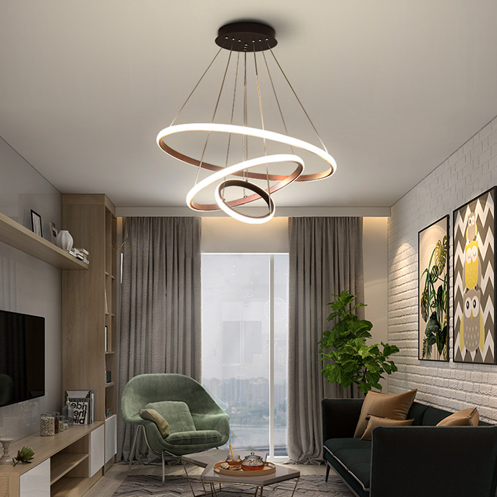 Đèn chùm thả trần thiết kế hiện đại trang trí phòng khách