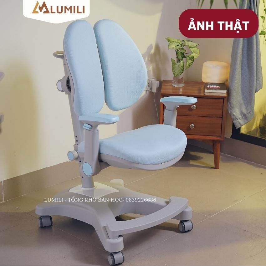 Ghế chống gù chống cận thông minh Lumili V901 điều chỉnh lưng ghế, thiết kế công thái học cho trẻ em từ 3- 18 tuổi
