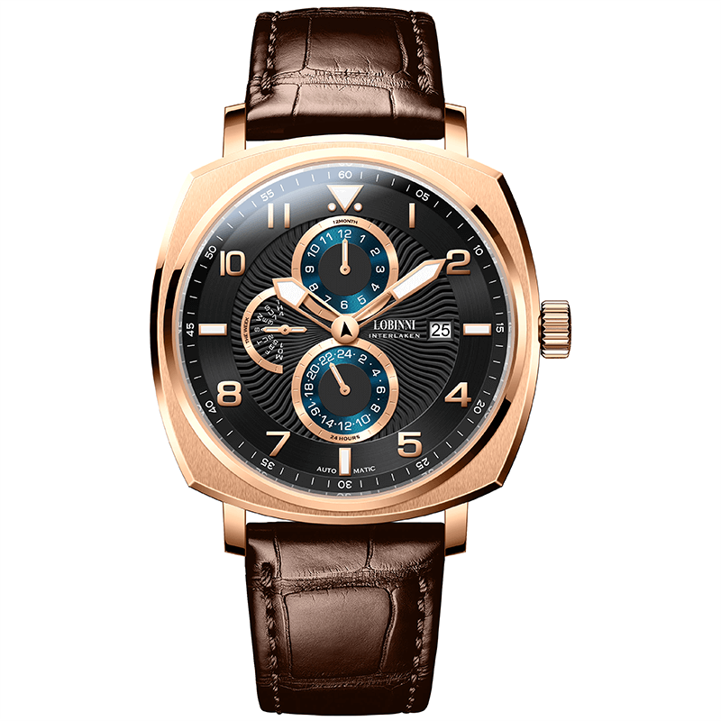 Đồng hồ nam chính hãng LOBINNI LB16053G-D2 hàng mới fullbox ,Kính sapphire,Chống nước 30m,BH 24 tháng,Đồng hồ cơ (Automatic),dây da
