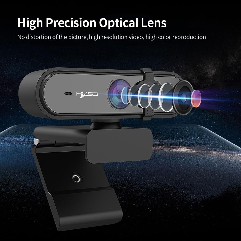 HXSJ S6 1080P USB Webcam Auto Focus Web Camera with Privacy Cover Built-in Noise Reduction Microphone for Laptop Desktop