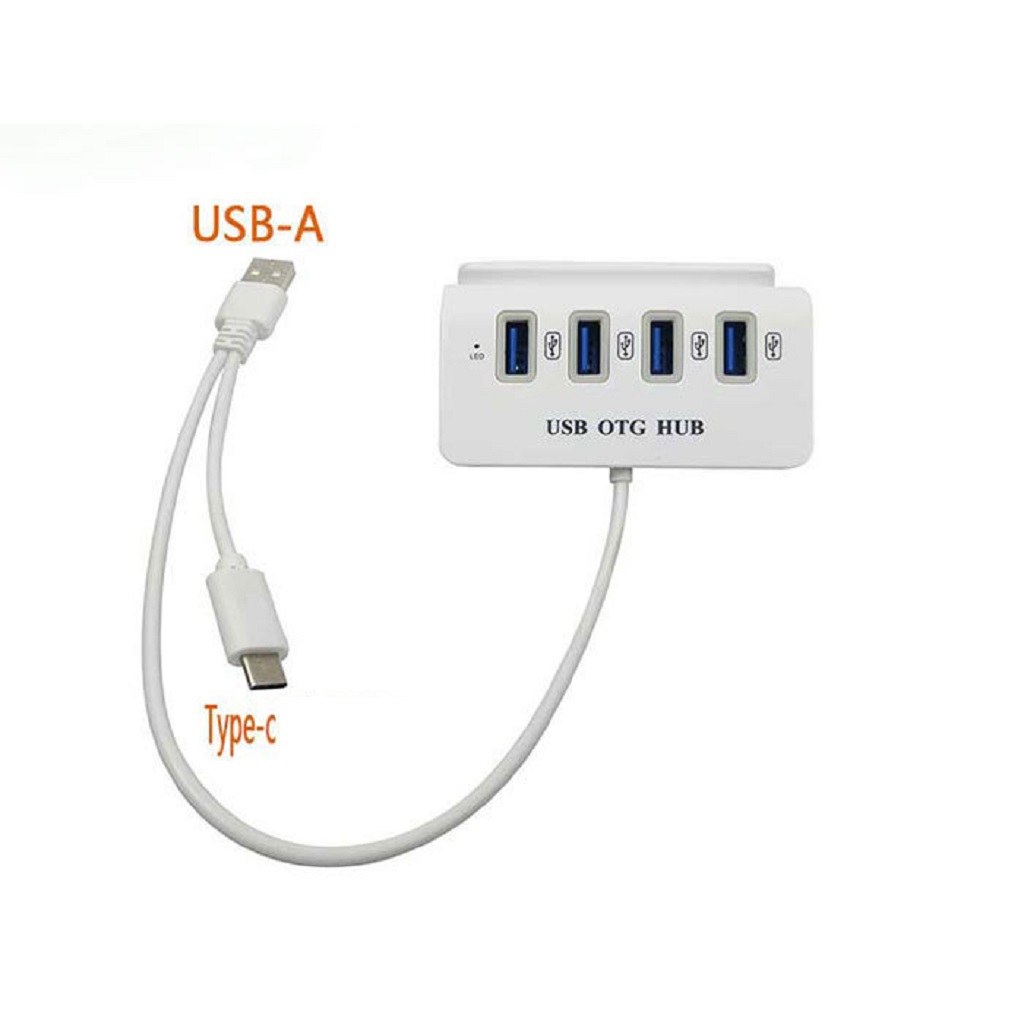 Bộ chia 4 cổng USB OTG - HUB OTG kết nối bàn phím chuột với điện thoại chơi game pubg, ff, tốc chiến, minecraft kiêm giá đỡ điện thoại