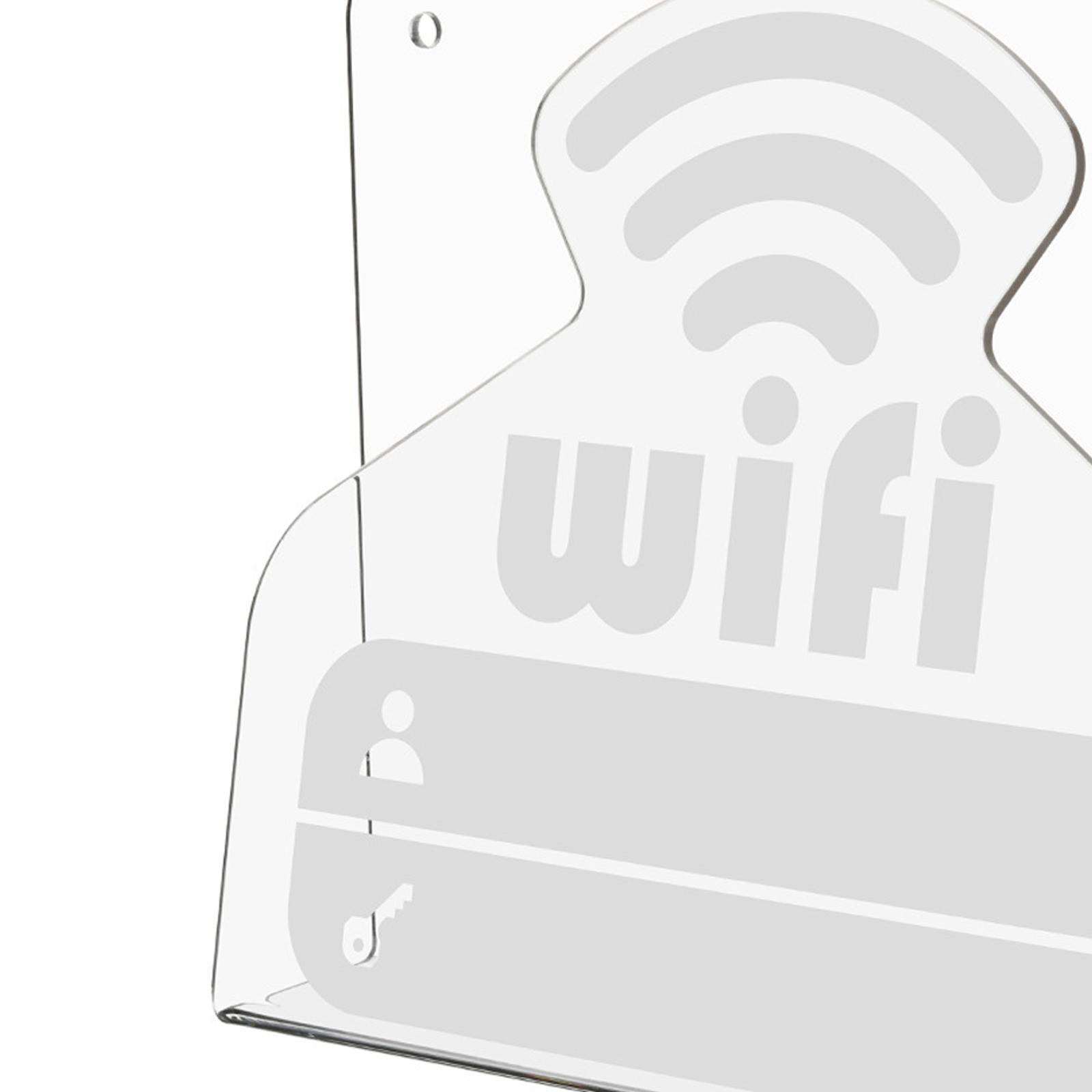 WiFi Pattern Password Sign Acrylic Clear Reusable for Reception Hotel Office