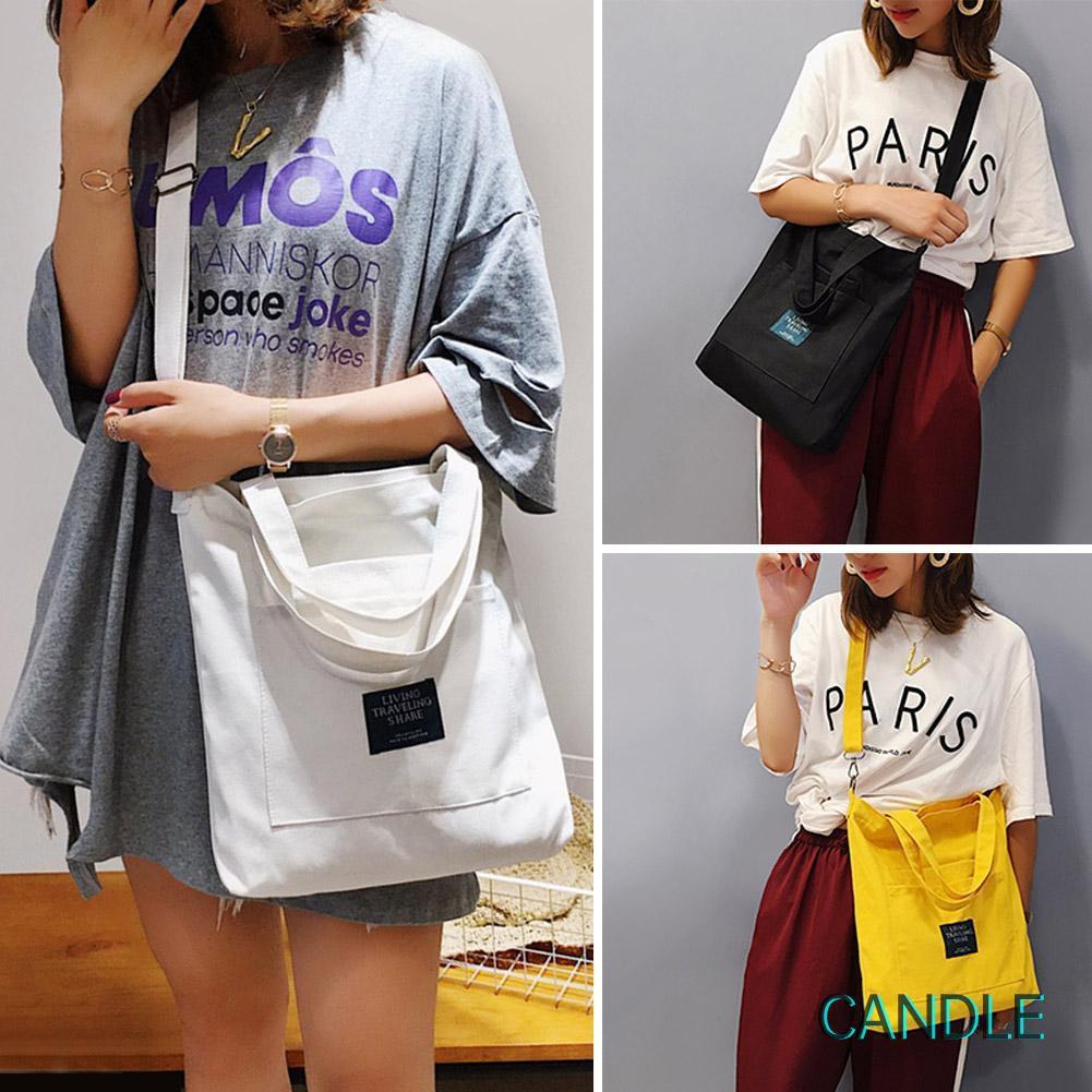 Túi Đeo Chéo Vải Canvas Cỡ Lớn Thời Trang Cho Nữ