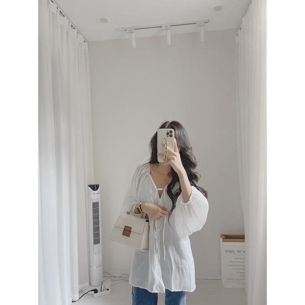 Áo sơ mi kiểu dây trước