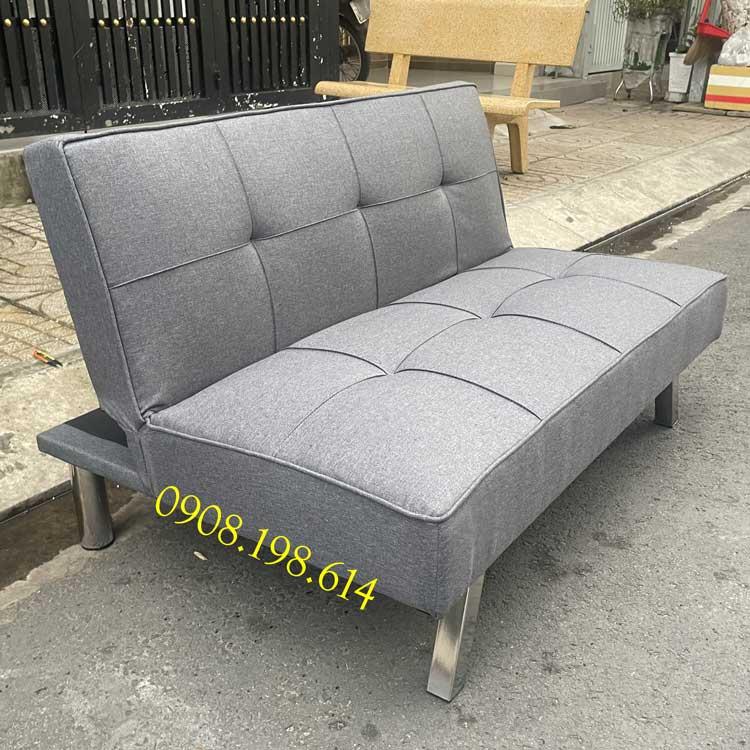 Ghế Sofa Bed mini 1m2 thông minh chất vải mịn màu xám - Giường sofa nhỏ gọn cho phòng trọ