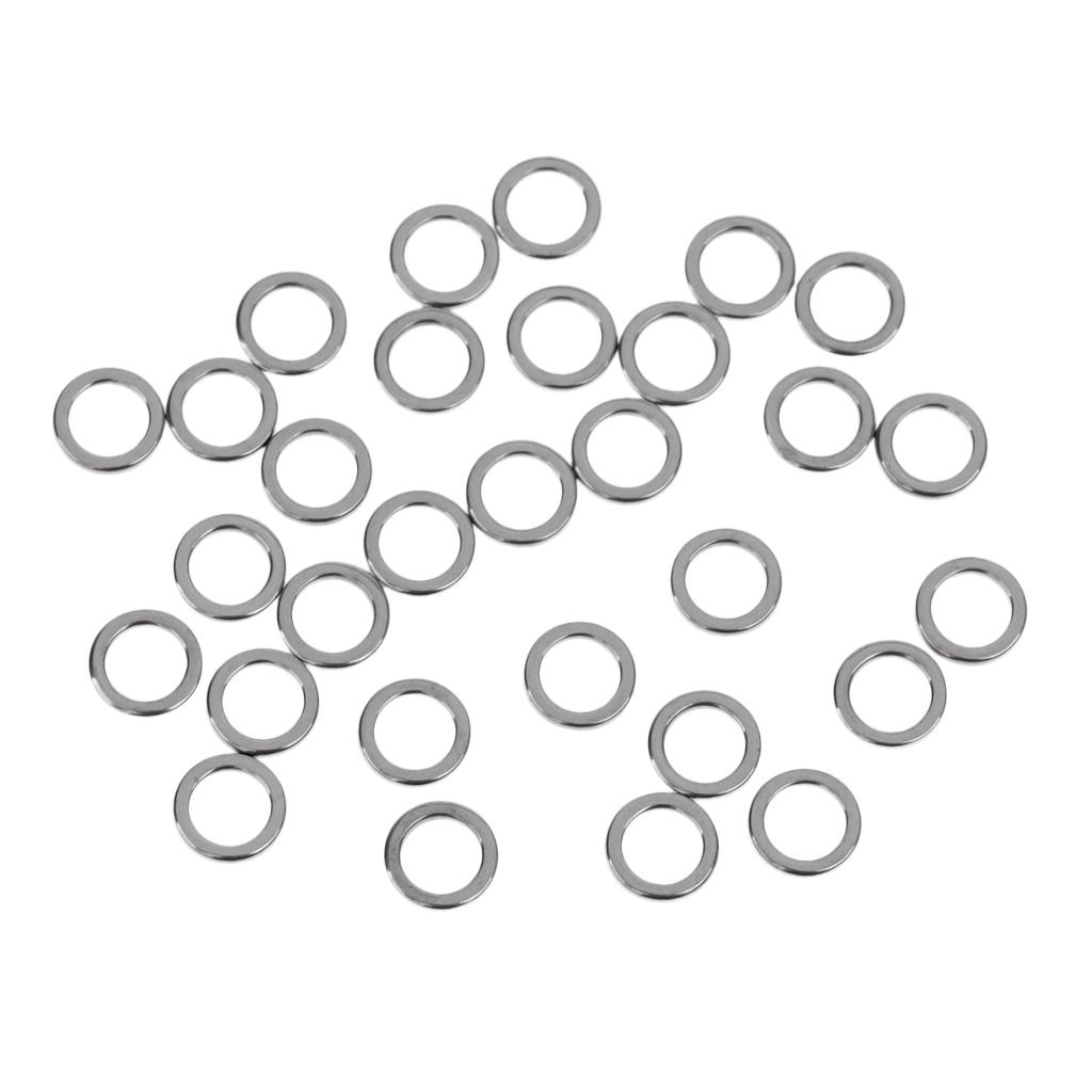 30Pcs Stainless Steel Fishing Rig Ring Terminal Tackle Round Boilie Bait Rings