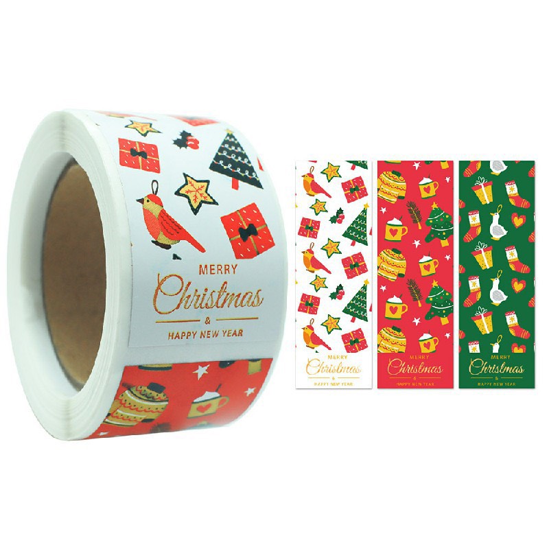 TD77_Tem dán chữ _ STICKER " NOEL_GIÁNG SINH " << SIZE 3X9CM, 100 TEM/CUON