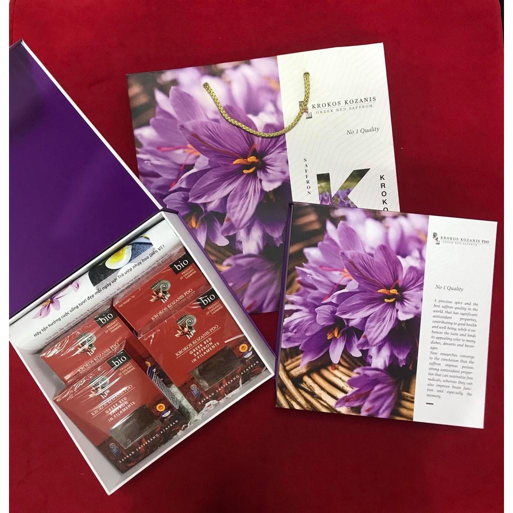 Hộp quà Saffron Organic Nhuỵ Hoa Nghệ Tây Hy Lạp tặng gia đình và người thân