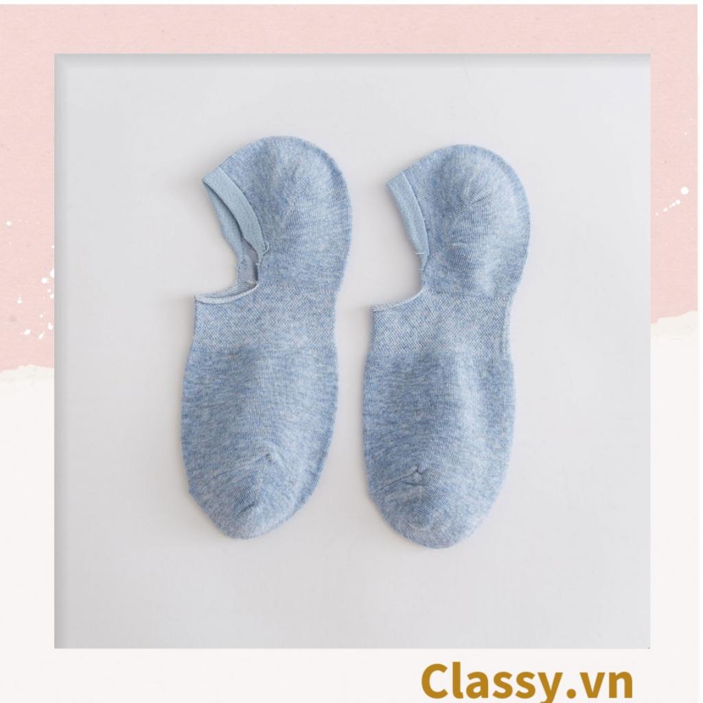 Tất cổ ngắn Classy, vớ cổ ngắn cotton trơn nhiều màu pastel G1427
