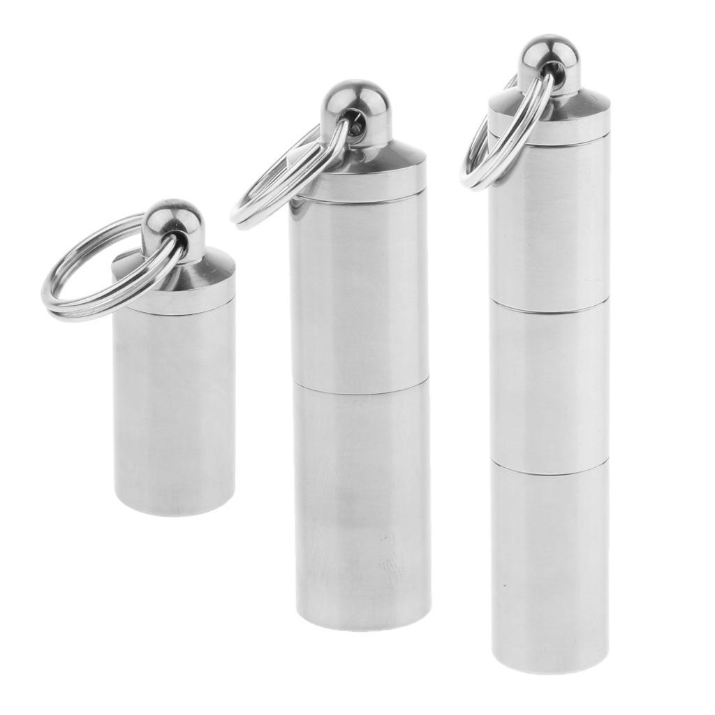Waterproof Titanium Pocket Pill Box Capsule Tablet Bottle Holder Organizer Case Outdoor Travel