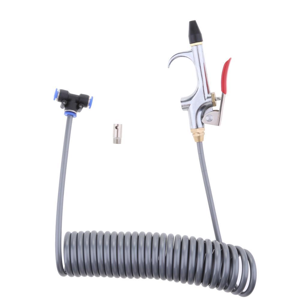 1/4'' Air Blower Blow Spray Gun + 3.5m Recoil Hose Dust Blower Clean Nozzle