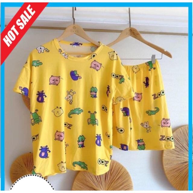 Bộ quần áo in hình kute 3màu