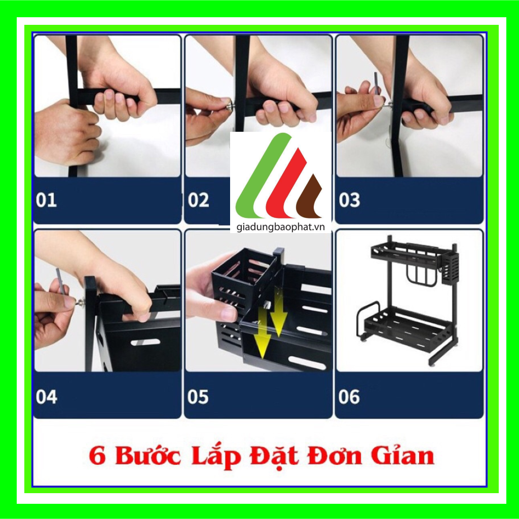 Kệ đựng gia vị 3 tầng sắt sơn tĩnh điện đa năng giúp sắp xếp gọn gàng nhà bếp sạch sẽ