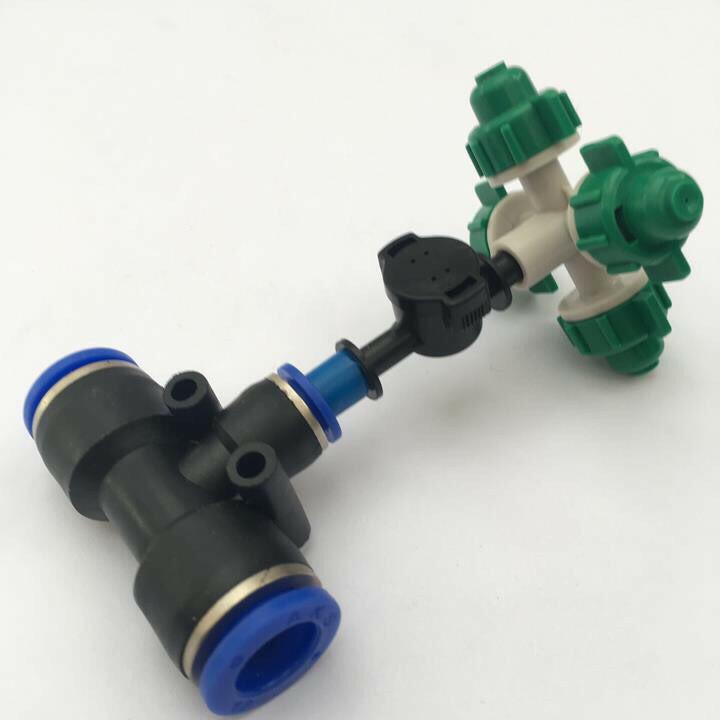 Béc Phun Sương 4 Cửa Nối Nhanh 8 Ly - Có Van Chống Rỉ