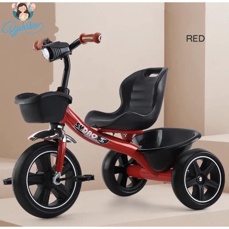 Xe đạp 3 bánh cho bé Babibo Kids Xe 3 bánh có ghế da và hộp đựng đồ đằng sau phong cách cho bé từ 1 đến 7 tuổi