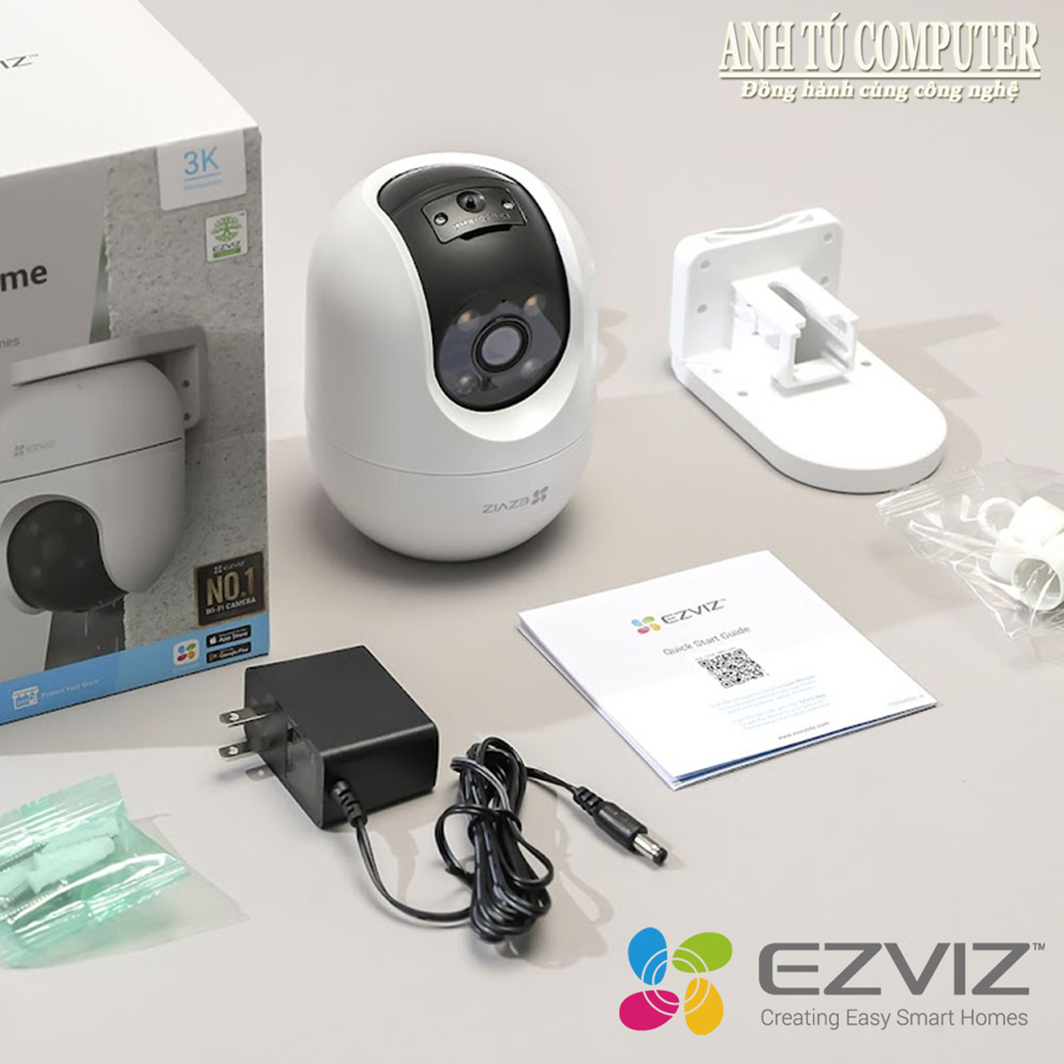 Camera WiFi EZVIZ C8C 3K 5MP, quay quét thông minh - hàng chính hãng