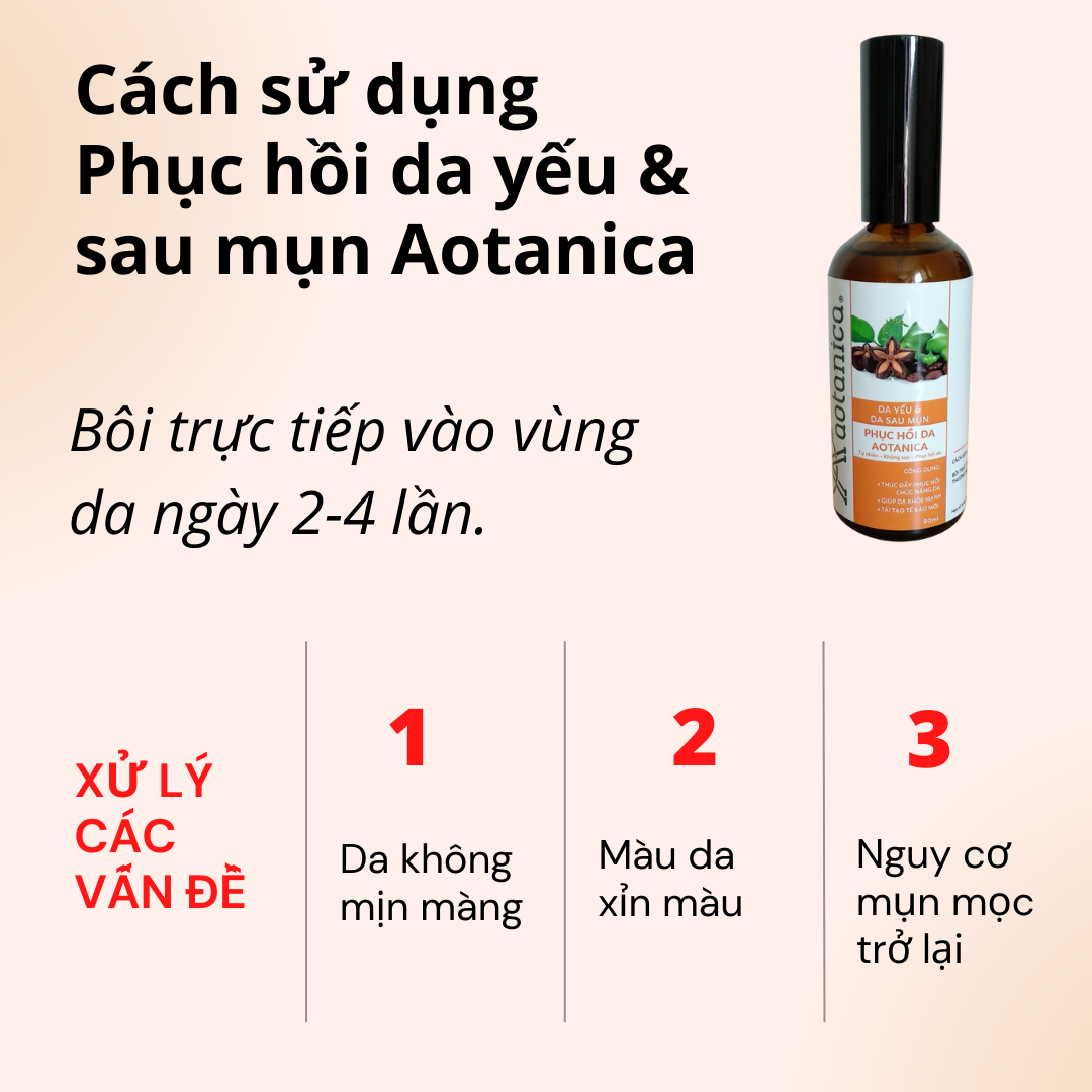 Dầu phục hồi da yếu & sau mụn Aotanica 90ml