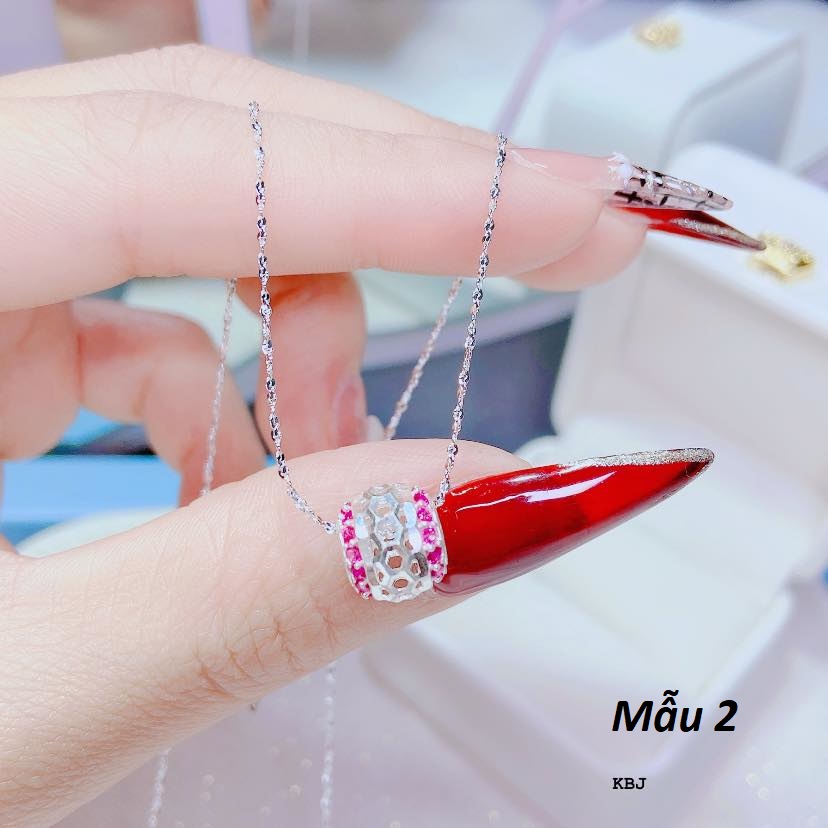 Dây chuyền nữ mặt bi cầu chất liệu bạc Ý MS010