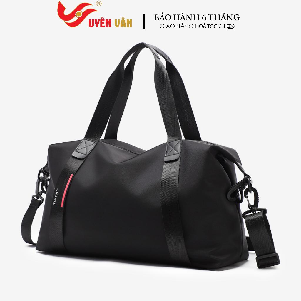 Túi xách thể thao du lịch thời trang cho nam màu đen trơn in logo đa năng tiện ích 8566