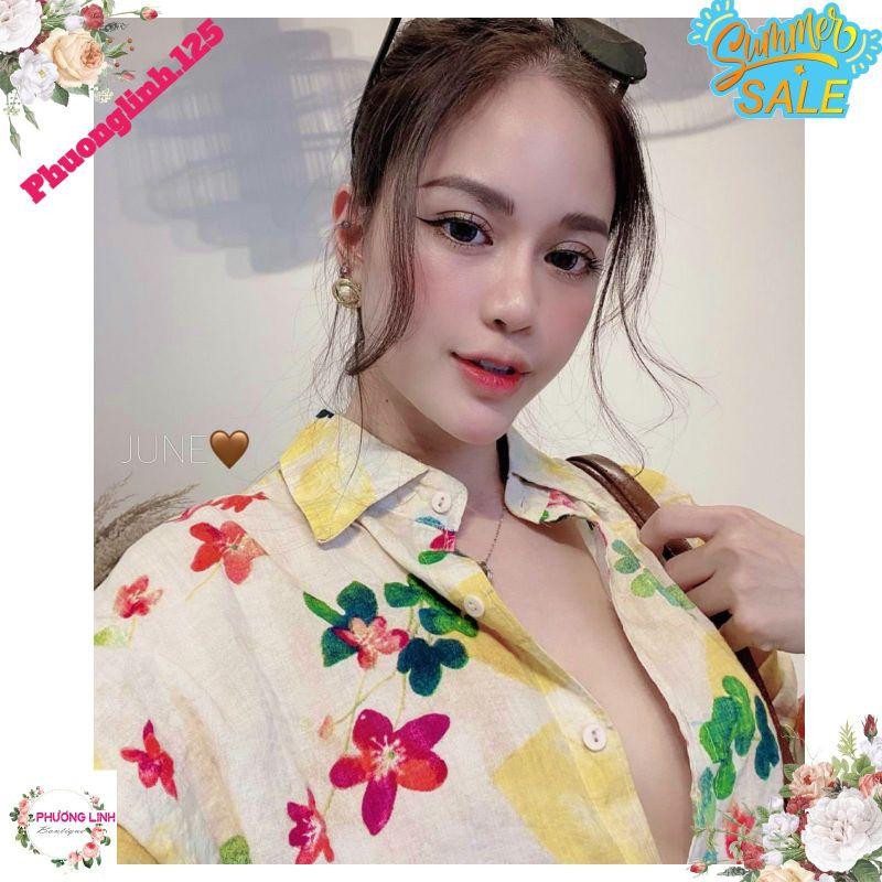 ÁO SƠ MI HOA CÂY TAY LỠ