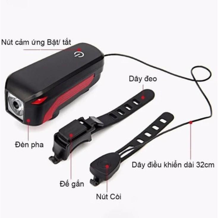 Đèn xe đạp siêu sáng tích hợp 4 CHẾ ĐỘ