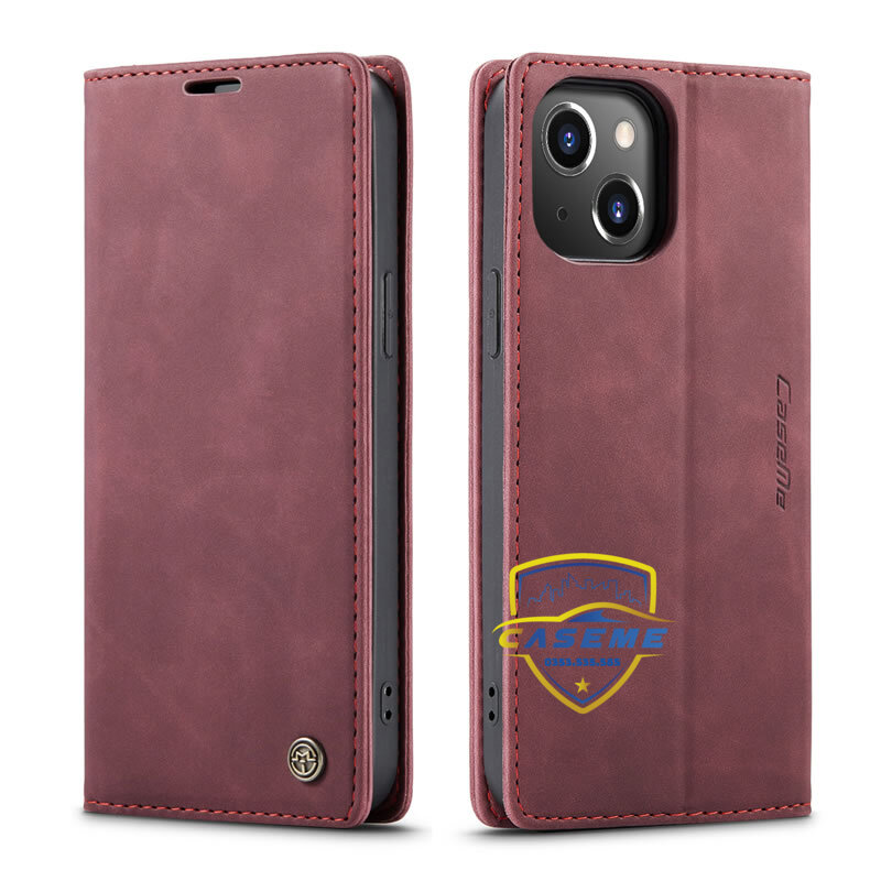 Bao da bò thật dạng ví dành cho iPhone 14 Caseme - Hàng Nhập Khẩu