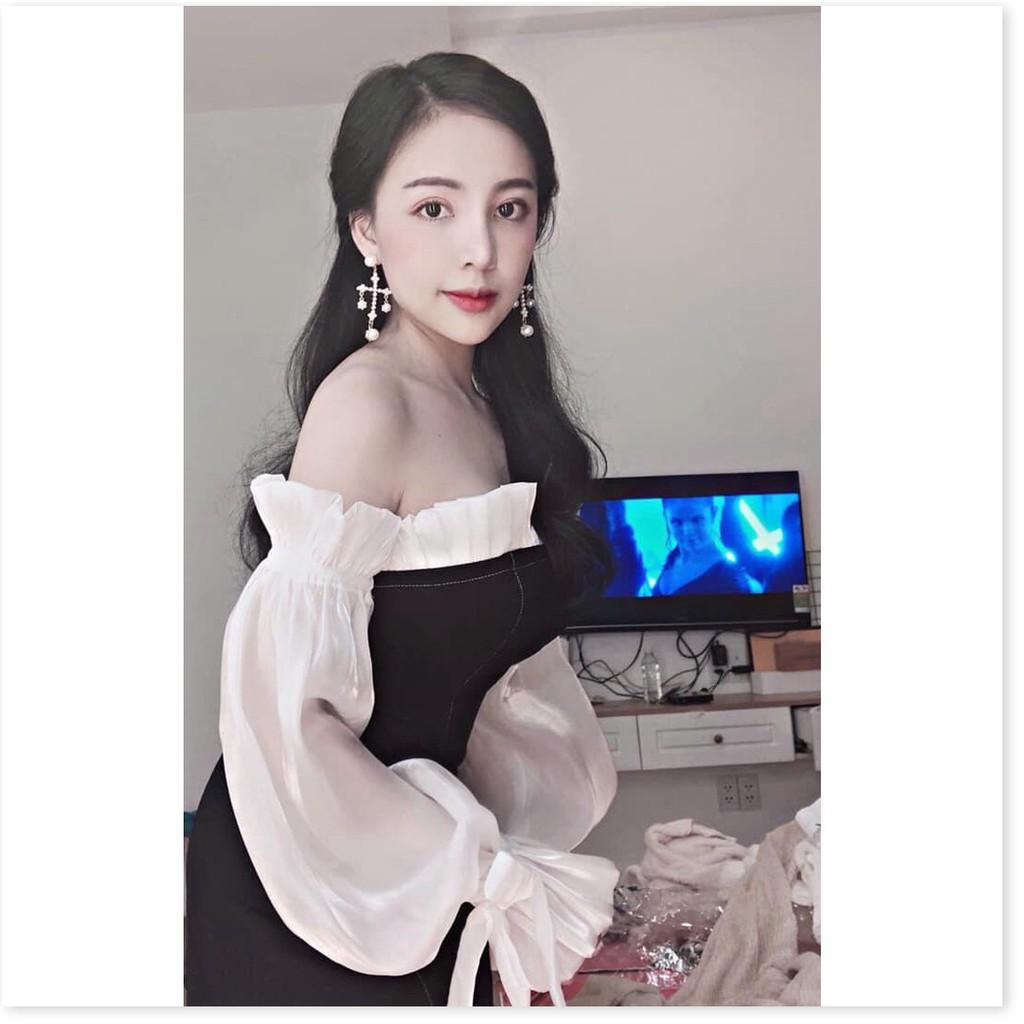 Đầm tay phồng trễ vai cực HOT