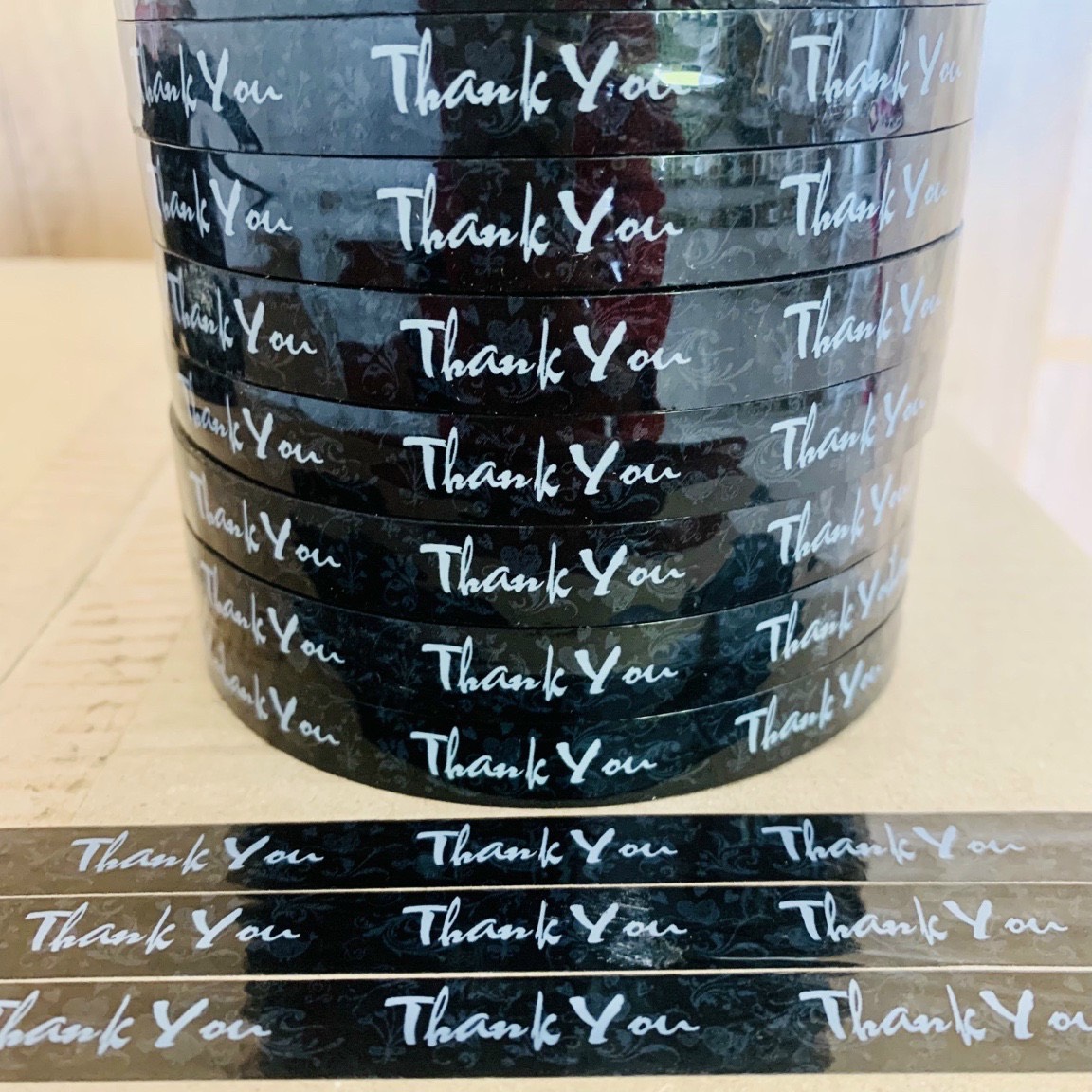 Cuộn Băng keo THANK YOU dán ly cafe - nắp hộp ATD111