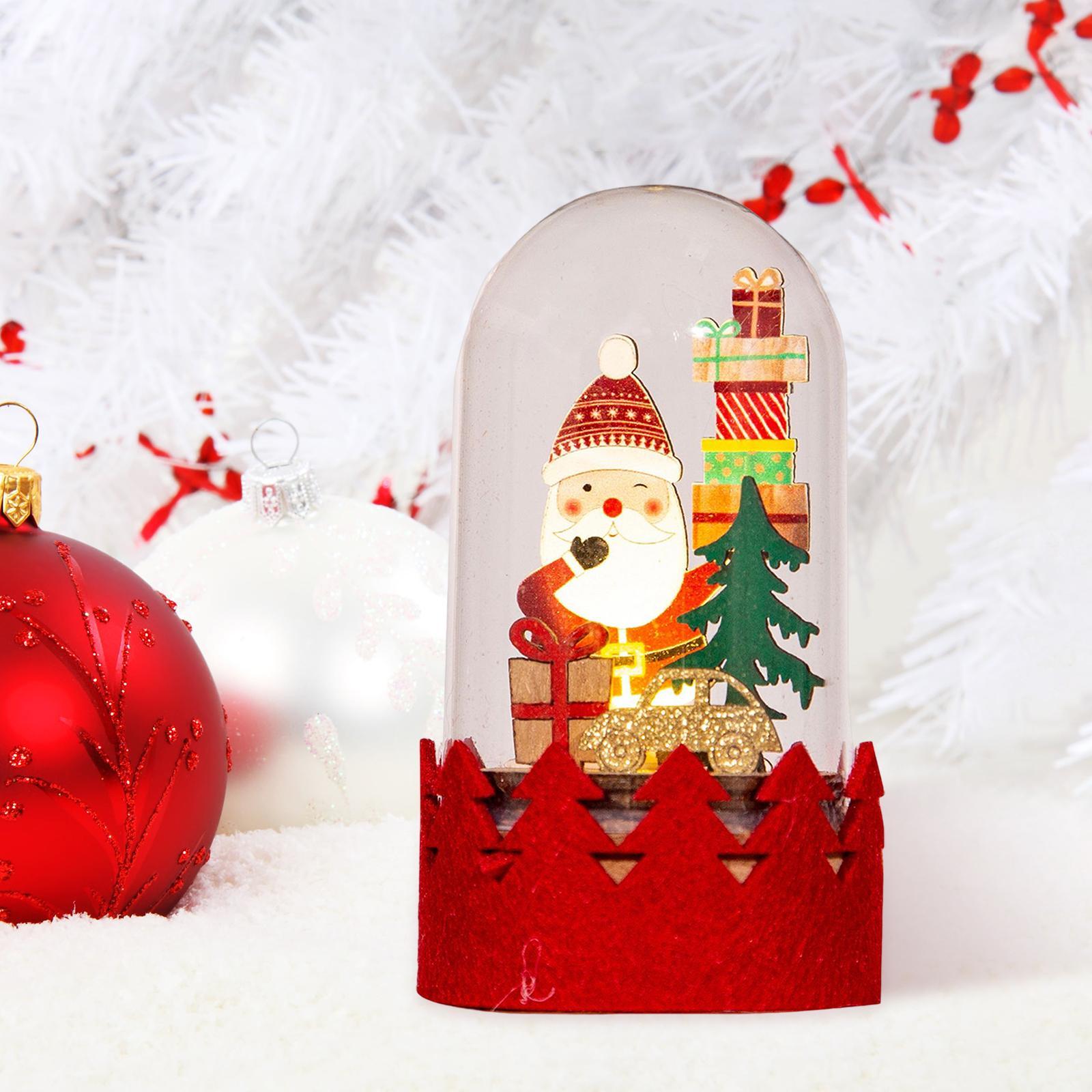 Christmas Lantern Lamp Night Light Ornament for Table Living Room Decor Santa