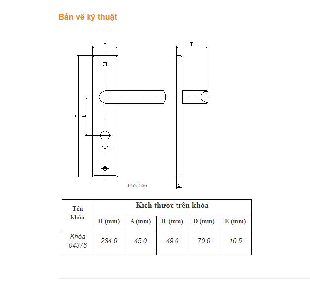 Ổ khoá cửa tay gạt Việt Tiệp 04376 hợp kim nâu đỏ thường dùng cho cửa chính, thông phòng, ban công với loại cửa gỗ, nhôm, nhựa lõi thép,...