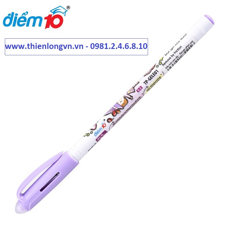 Combo 5 cây bút nước - bút gel xóa được Thiên Long - Gel E01 màu tím