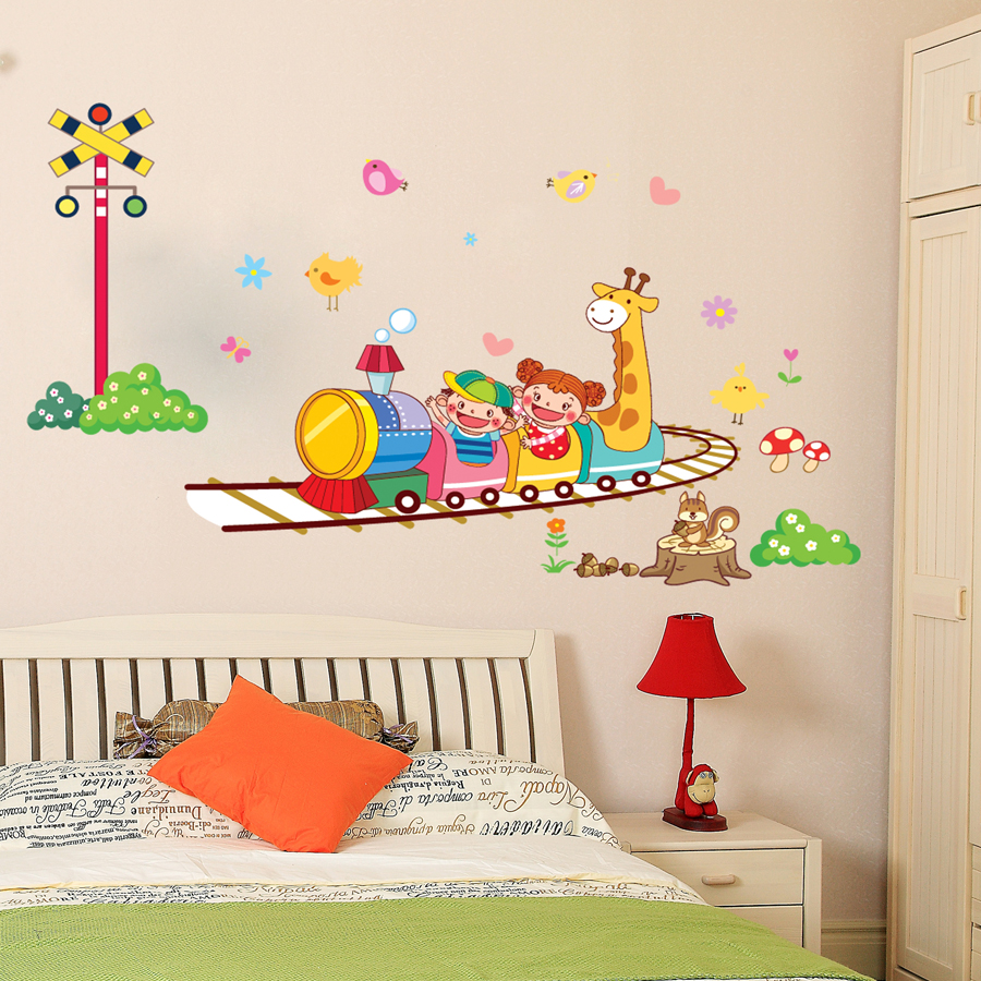 Decal Dán Tường Đoàn Tàu Cho Bé Binbin EB79 (50 x 110 cm)